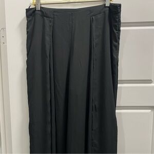 Black wide leg pants with side slits